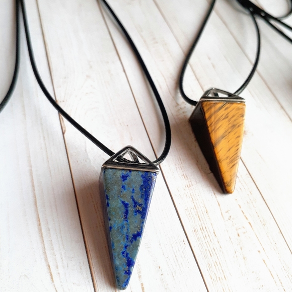 Gemstone Pyramid Necklaces - Picture 4 of 4